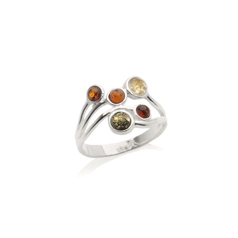 Bague argent 925 Ambre veritable de la mer Baltique