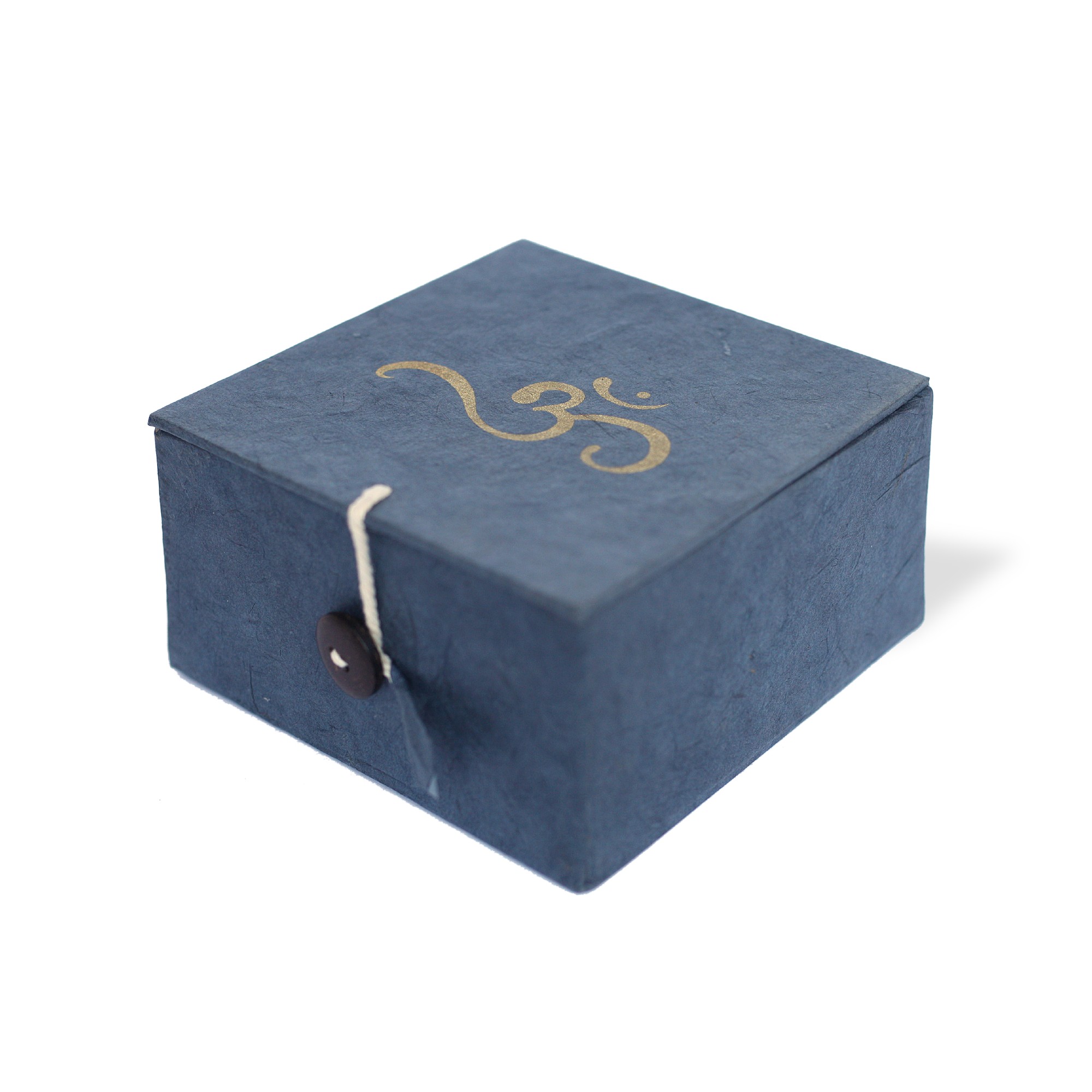 Lokta Box Om, blau, T 11 cm, B 11 cm, H 5,5 cm von fischer's lagerhaus