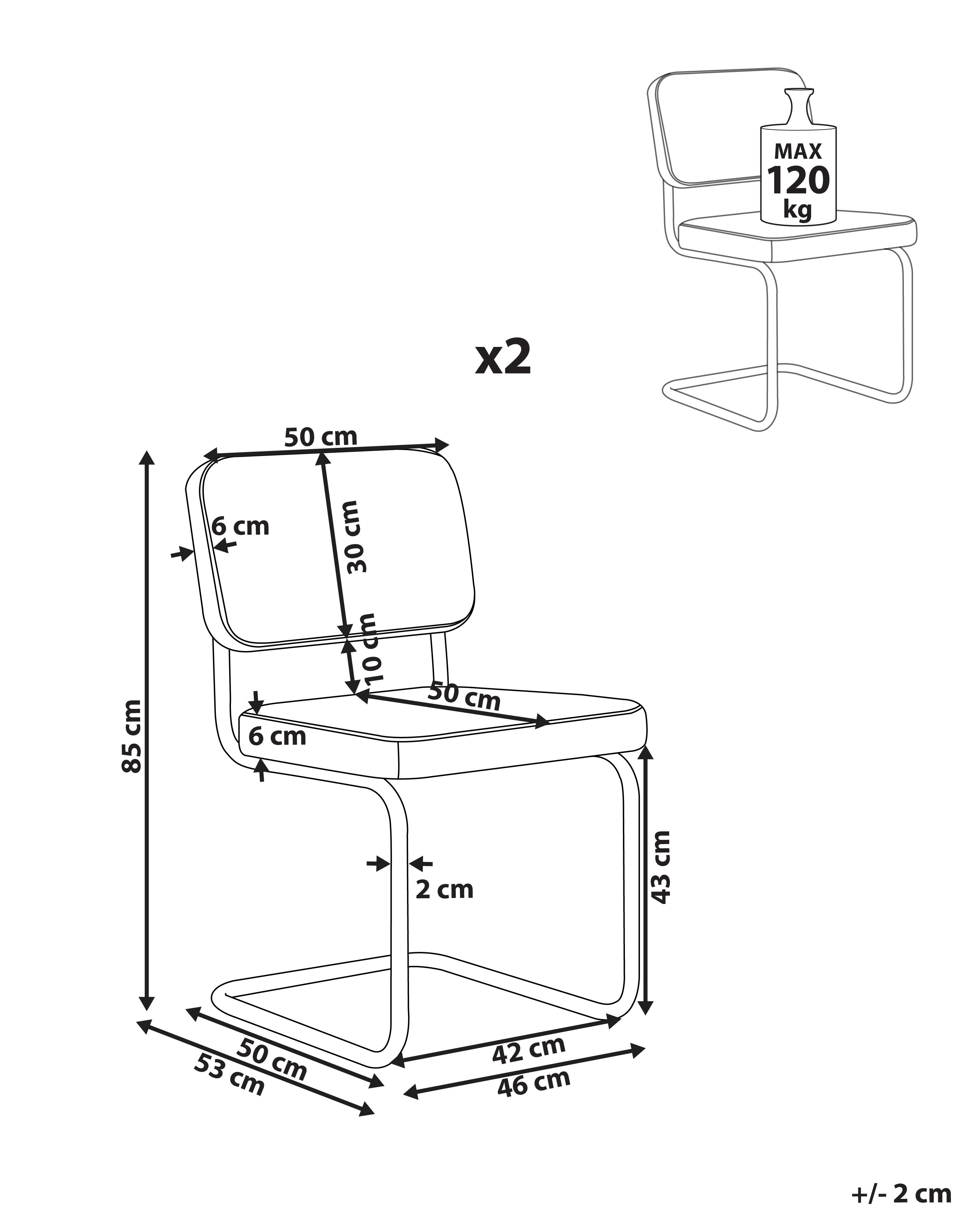 Set van 2 eetkamerstoelen IRWIN Corduroy Gebroken wit