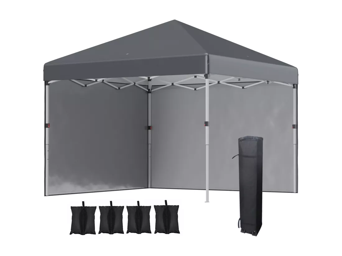 Tonnelle barnum pop-up UV 30+ sac transport inclus anthracite