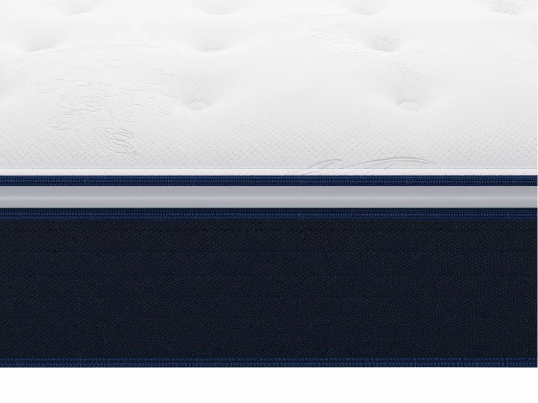 Ensemble 90 x 190 cm sommier coffre naturel clair + matelas ressorts ensachés et surmatelas intégré ép.24cm - ALTIER de YSMÉE