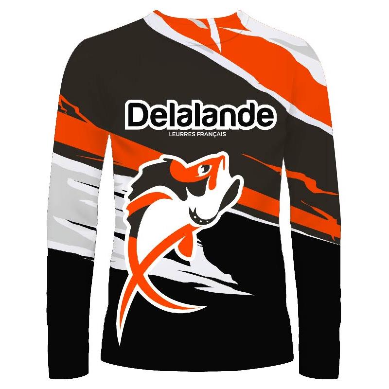 Tee Shirt Manches Longues Homme Delalande Flexair - Noir/Orange