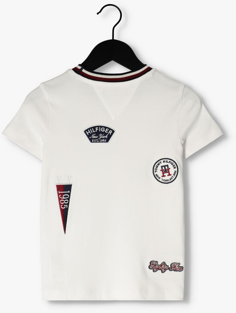 TOMMY HILFIGER witte tommy hilfiger t-shirt multibadge monogram tee s/s