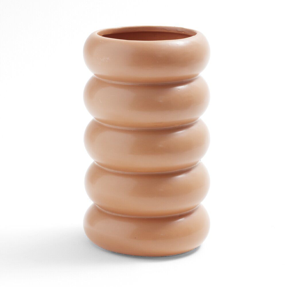 Vase anneau céramique marron terracotta Ø11,7xH20,6cm