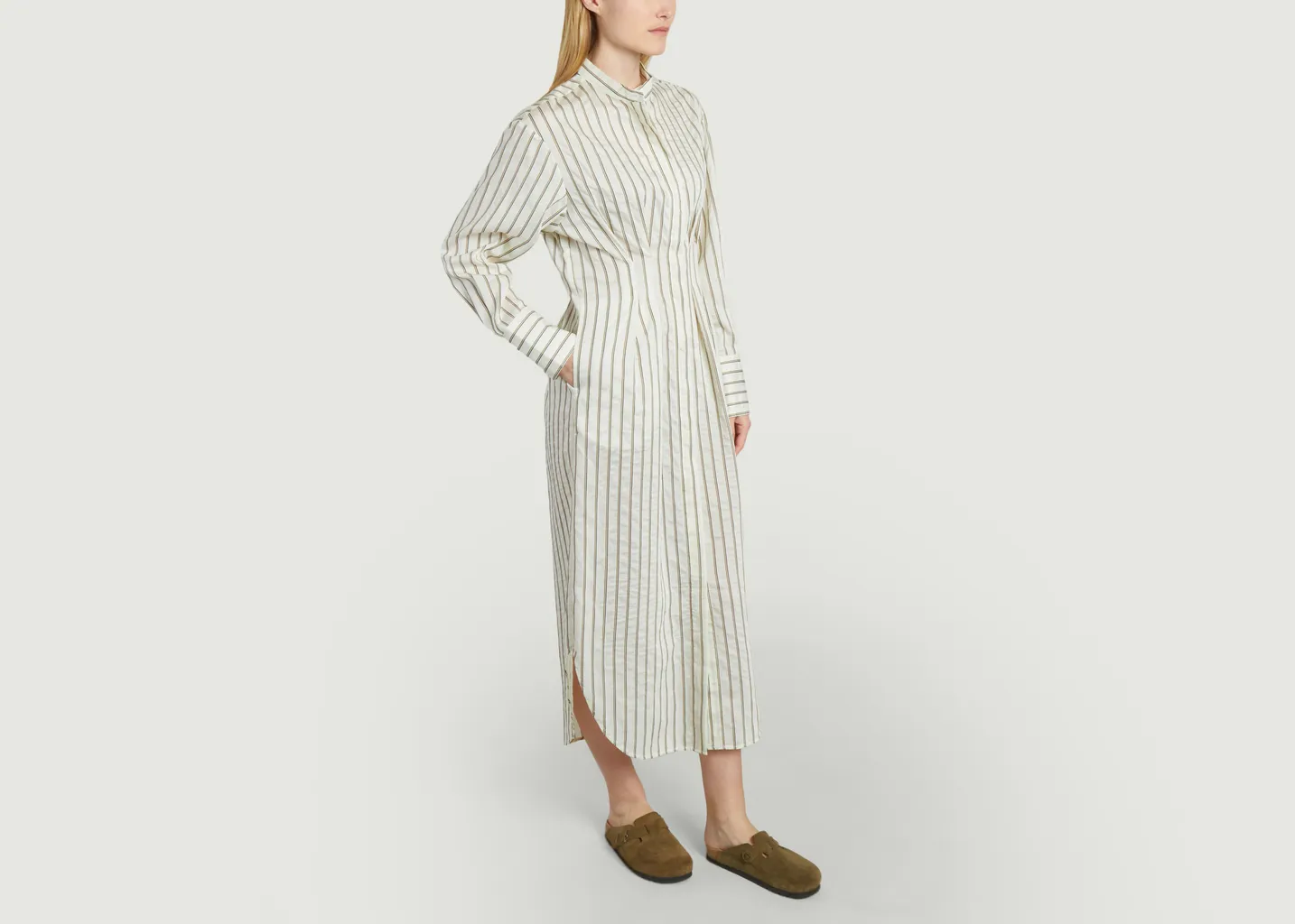 Robe-chemise midi rayée Sabosse Samsoe Samsoe