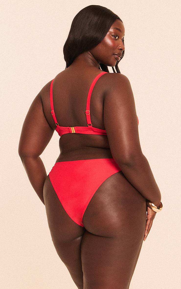 Rouge Bas De Bikini Tanga Boomerang Grande Taille
