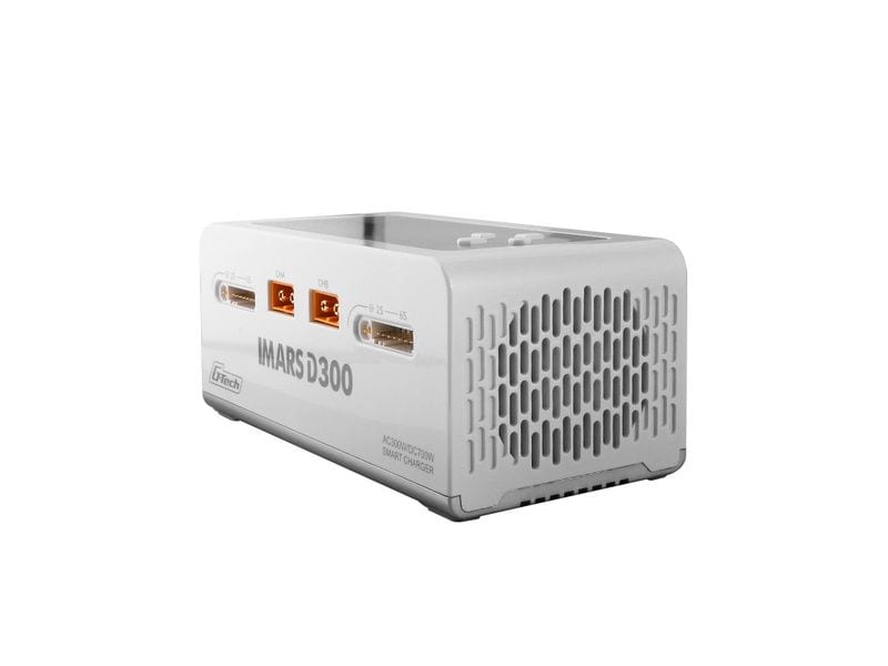 Gens ace Dual-Ladegerät IMARS D300 AC/DC 1-6S, G-Tech, Weis Universelles Modellbau-Ladegerät mit zwei Ausgängen für LiPo, LiHV, LiFE und NIMH Akkus