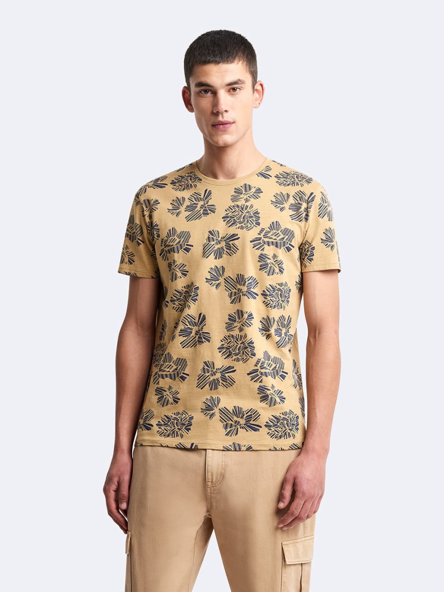 Tee-shirt col rond fleuri