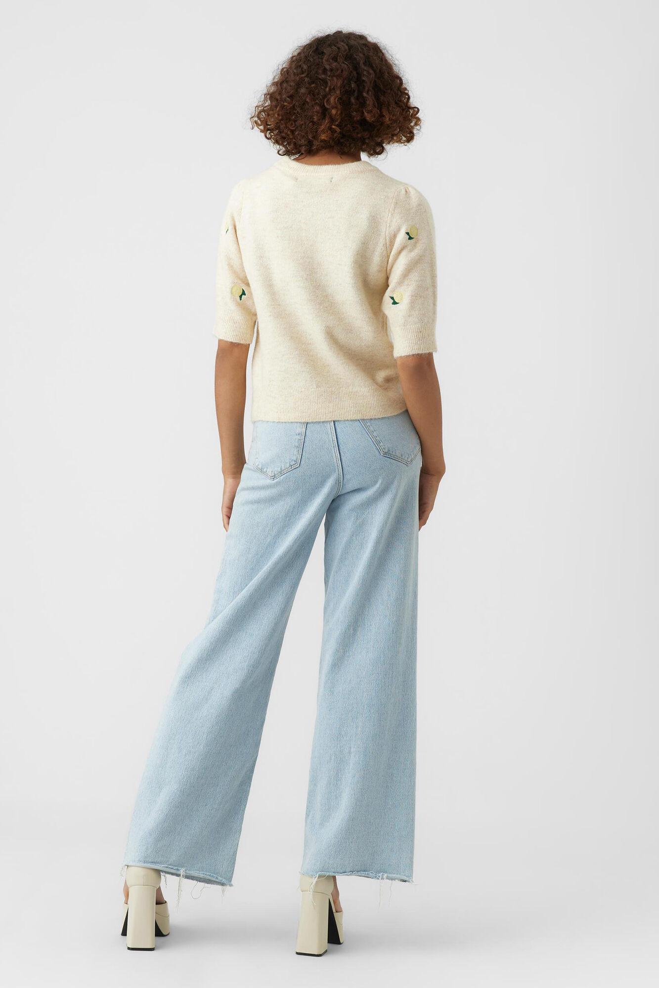 Blusa de malha com mangas 2/4 - Cinza