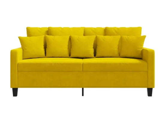 Canapé à 2 places Jaune 140 cm Velours