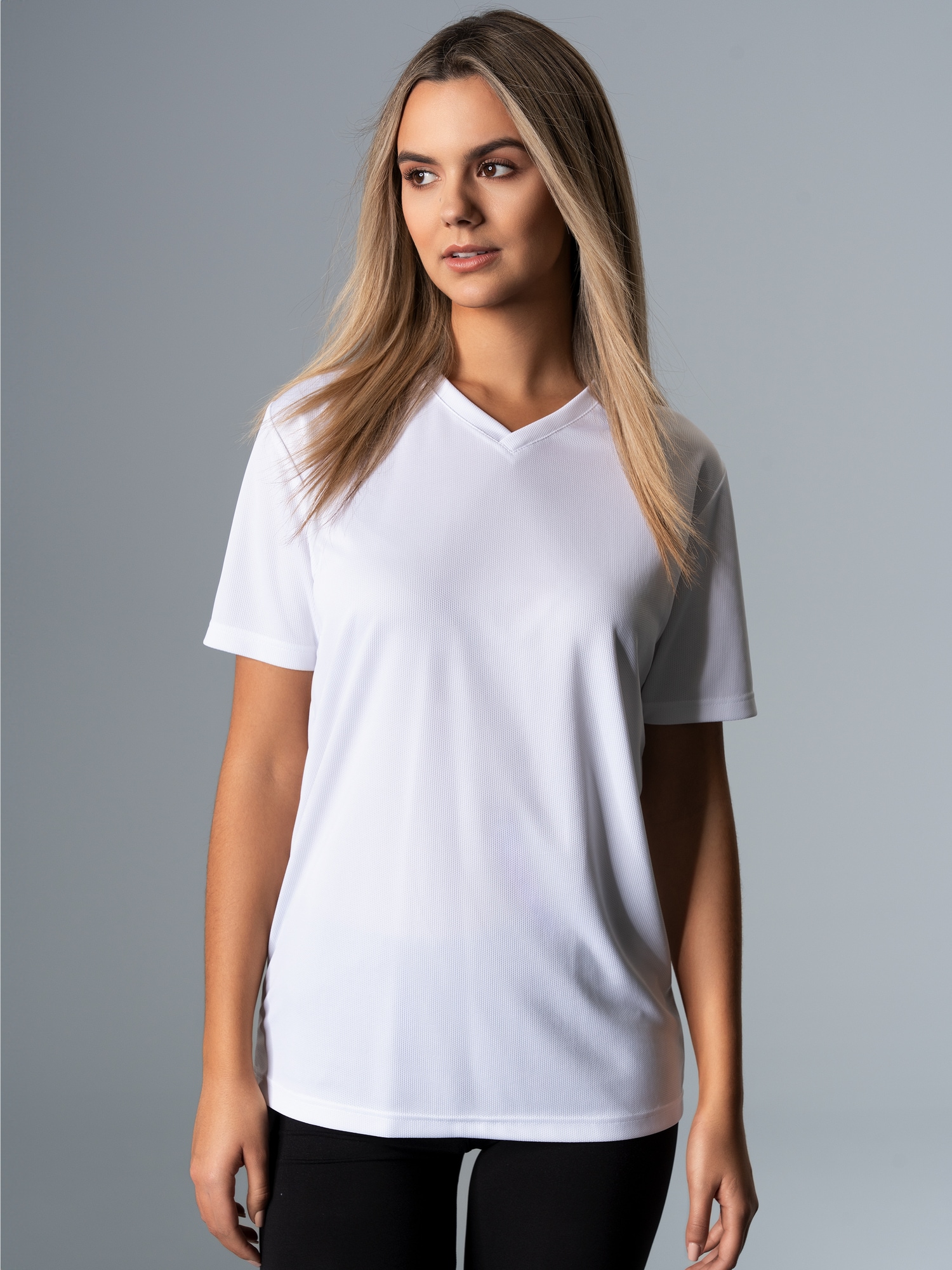 V-Shirt COOLMAX® Weiss