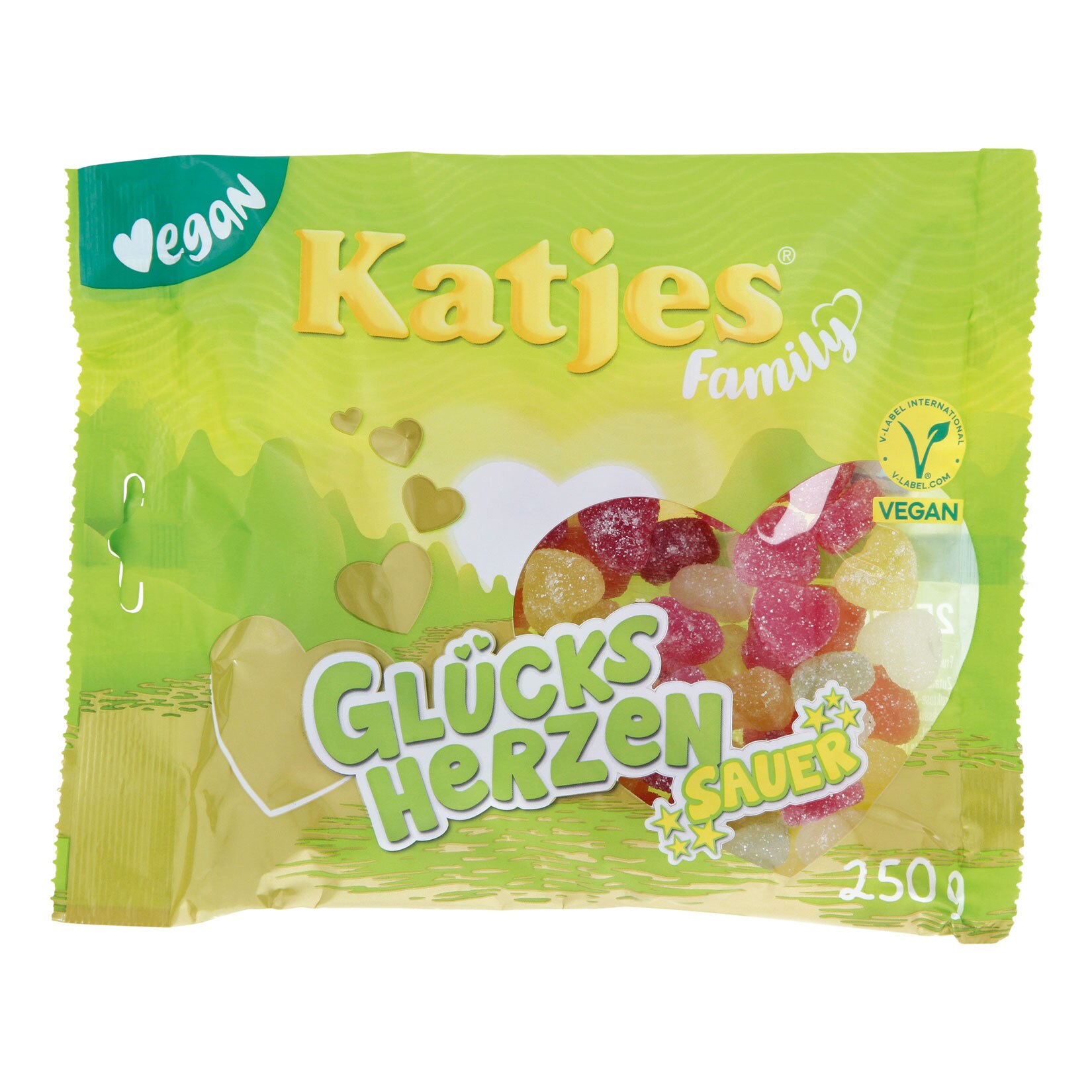 Katjes Family Fruchtgummi Glücksherzen sauer 250 g, 22er Pack