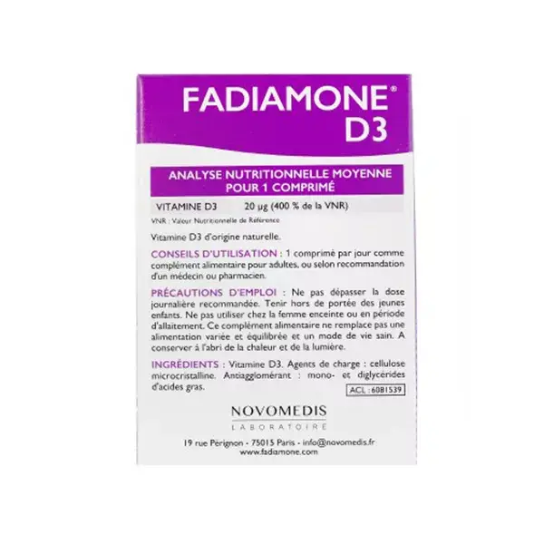 Fadiamone Vitamina D3 90 comprimidos