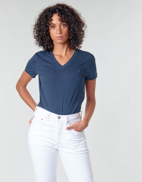Tommy Hilfiger - HERITAGE V-NECK TEE - Marine