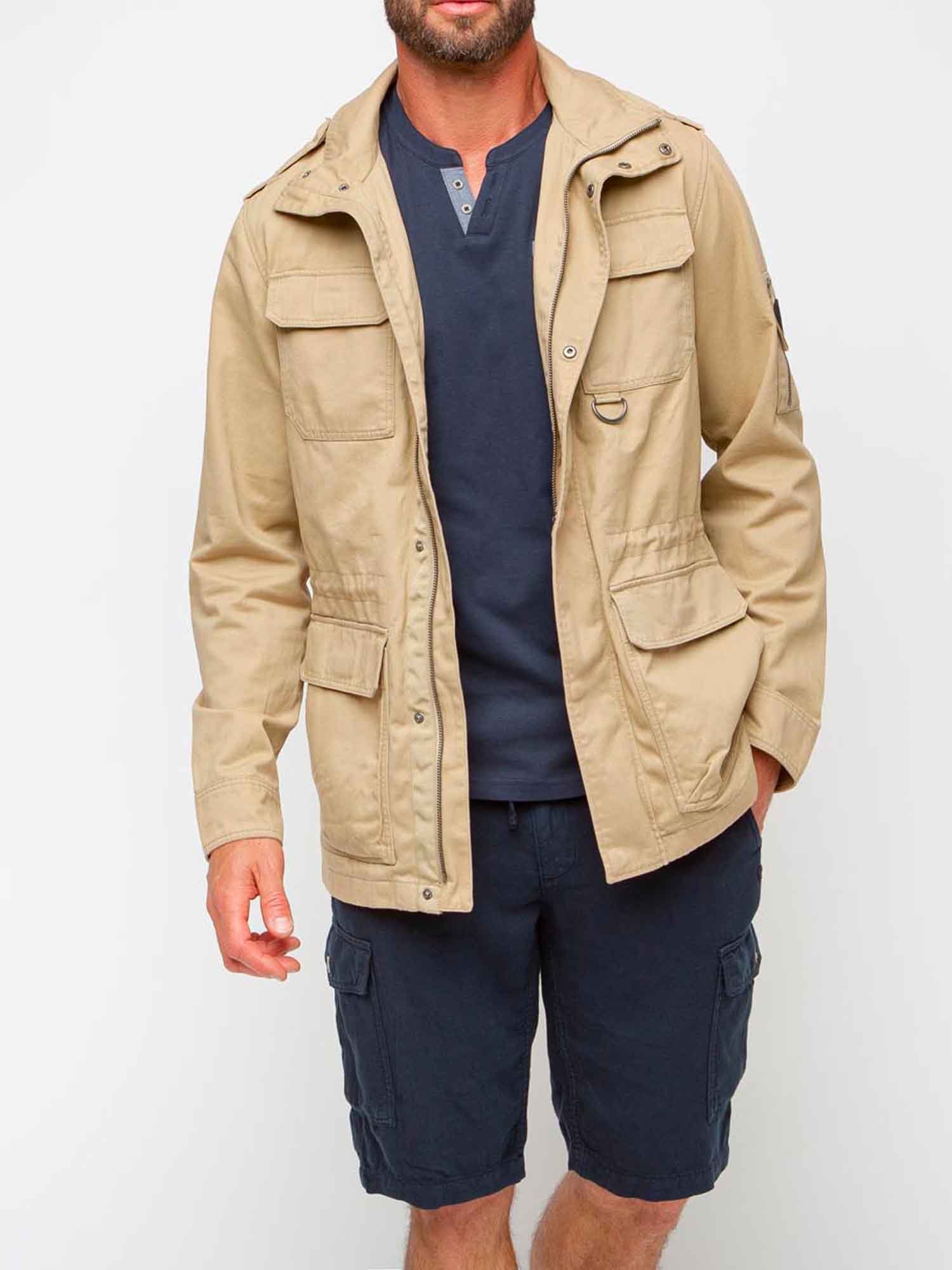 Veste Homme Esprit Saharienne Coton Biologique Beige