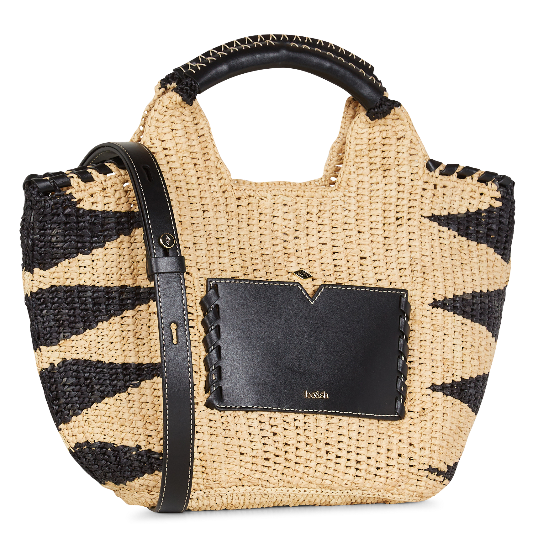 ARA - Sac de plage en raphia | Noir