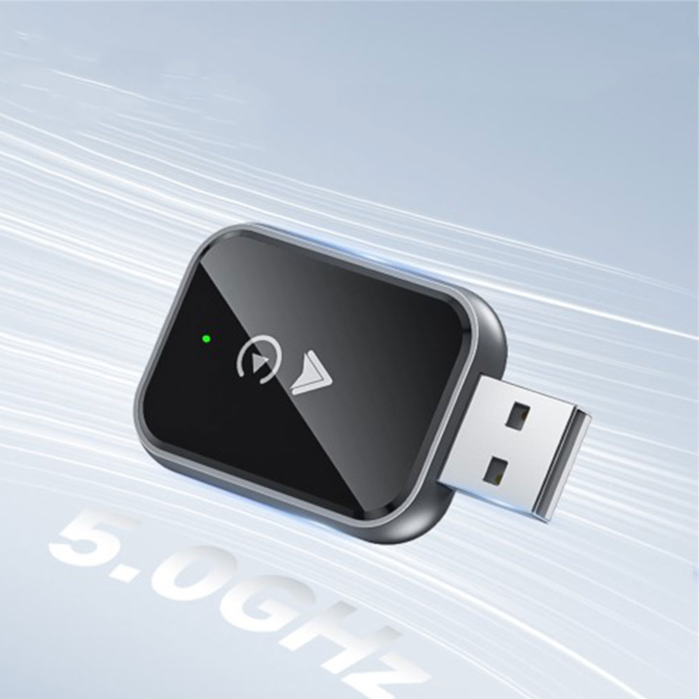 Bluetooth Android Auto / Apple Carplay KFZ USB A / USB C Adapter für Android / iOS Smartphones (Google Assistant / Siri) - Schwarz