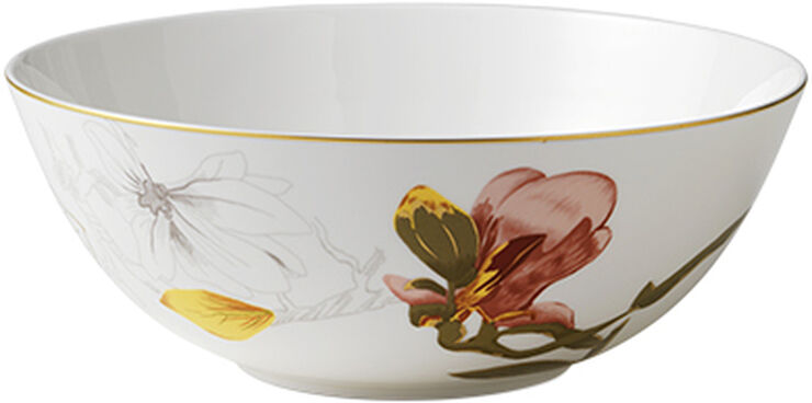 Royal Copenhagen Flora 50 cl. skål - Magnolia Hvid, multi