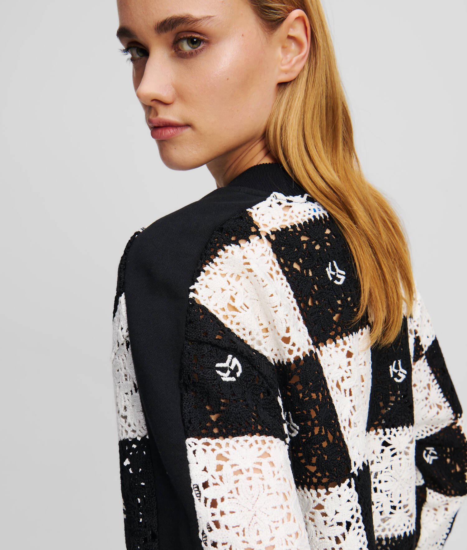 PULL EN CROCHET - Noir/Blanc