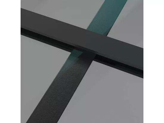 Porte intérieure 102,5x201,5 cm Noir Verre ESG et aluminium