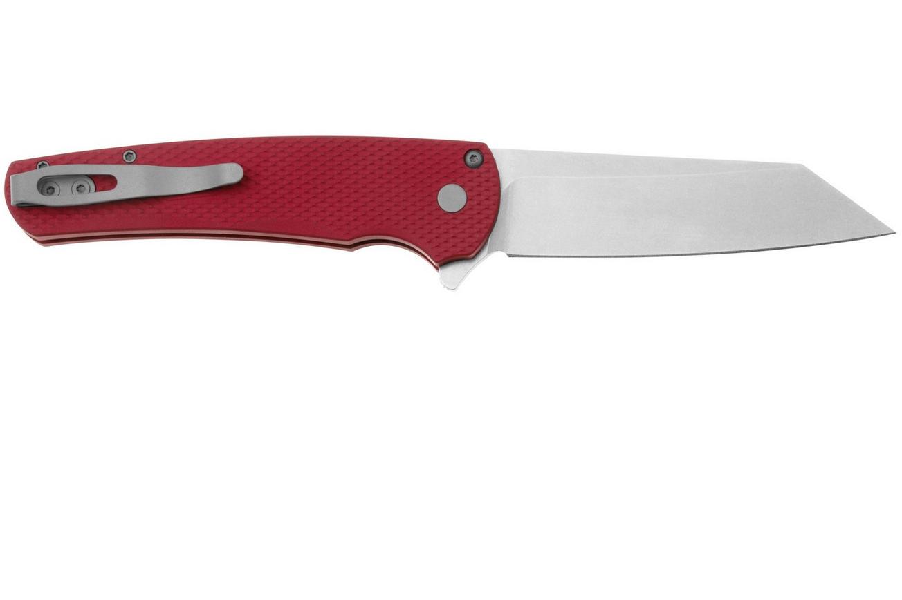 Pro-Tech Malibu 5405-RED Stonewashed MagnaCut Reverse Tanto, Red Aluminum zakmes