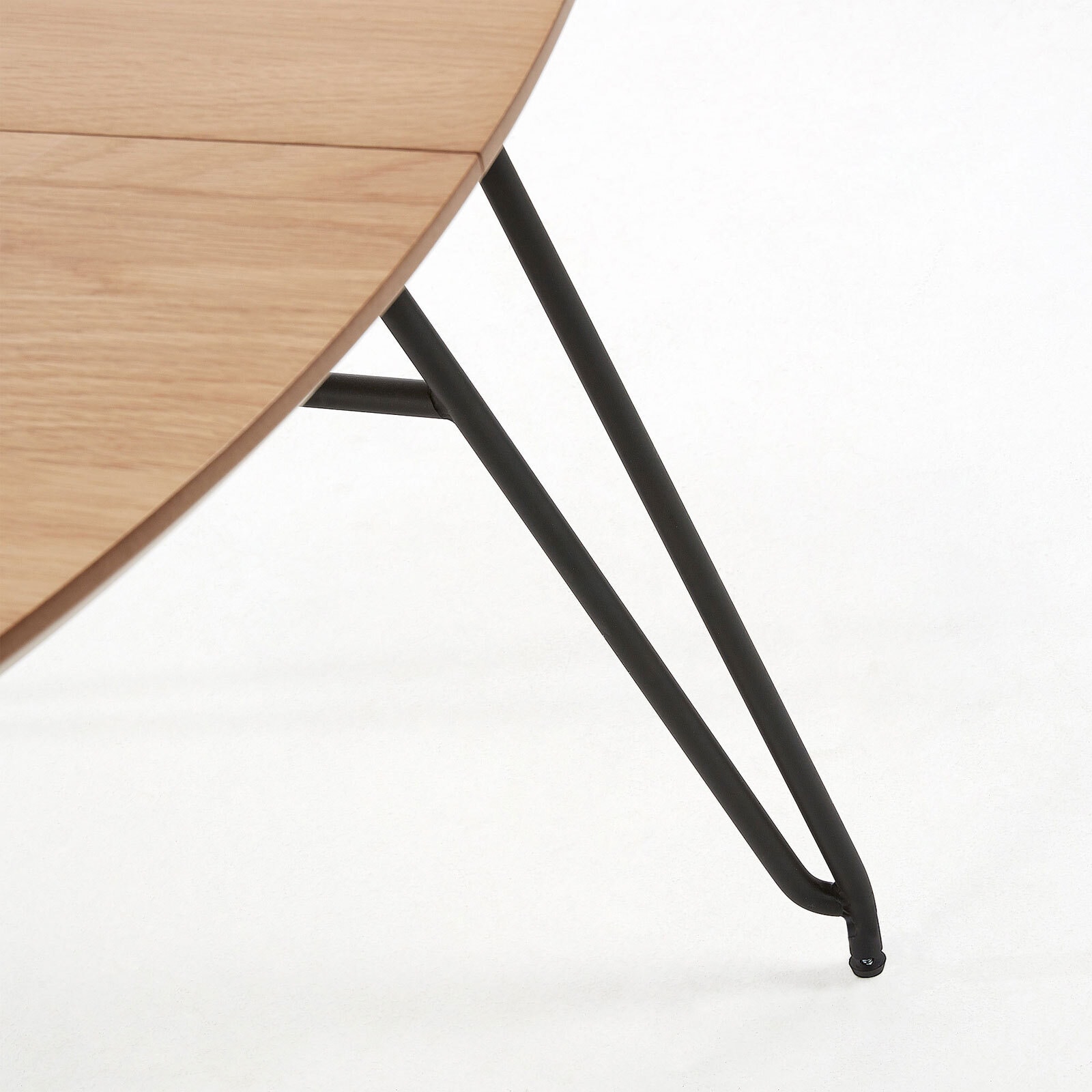 Kave Home Esstisch rund NOVAC 120-200 x 120 cm Eiche furniert