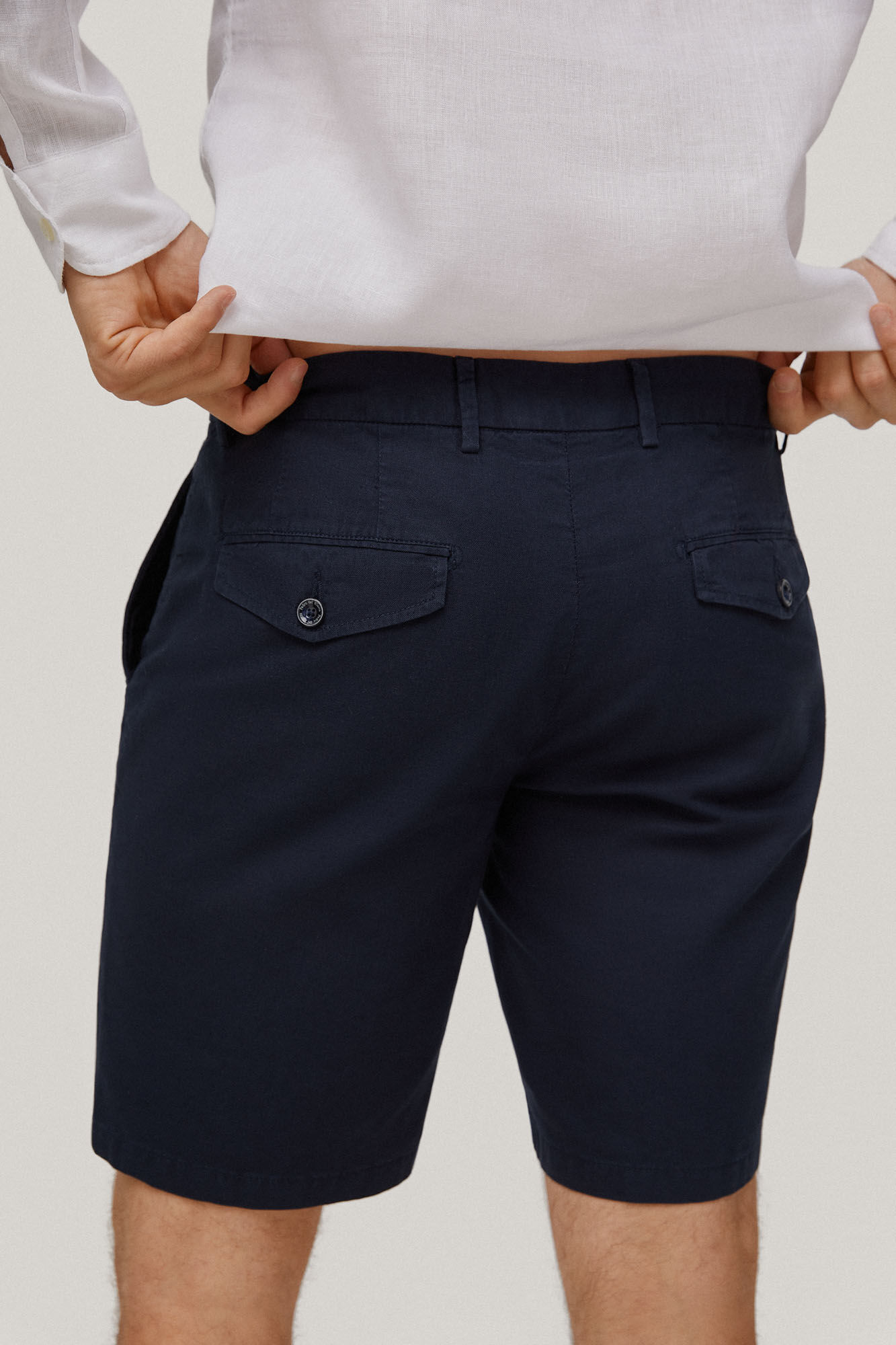 Bermuda Chino Lino - Azul