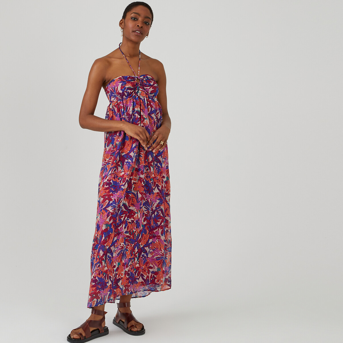 LA REDOUTE COLLECTIONS<br>Vestido longo tomara que caia, estampa floral