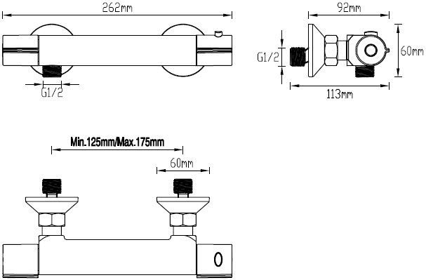 AquaVive thermostatische douchemengkraan Sele 150 mm chroom