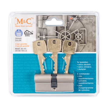 M&C veiligheidscilinder 30/30 mm SKG 2-sterren