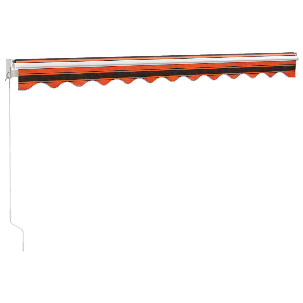 Auvent rétractable orange et marron 3x2,5 m tissu et aluminium