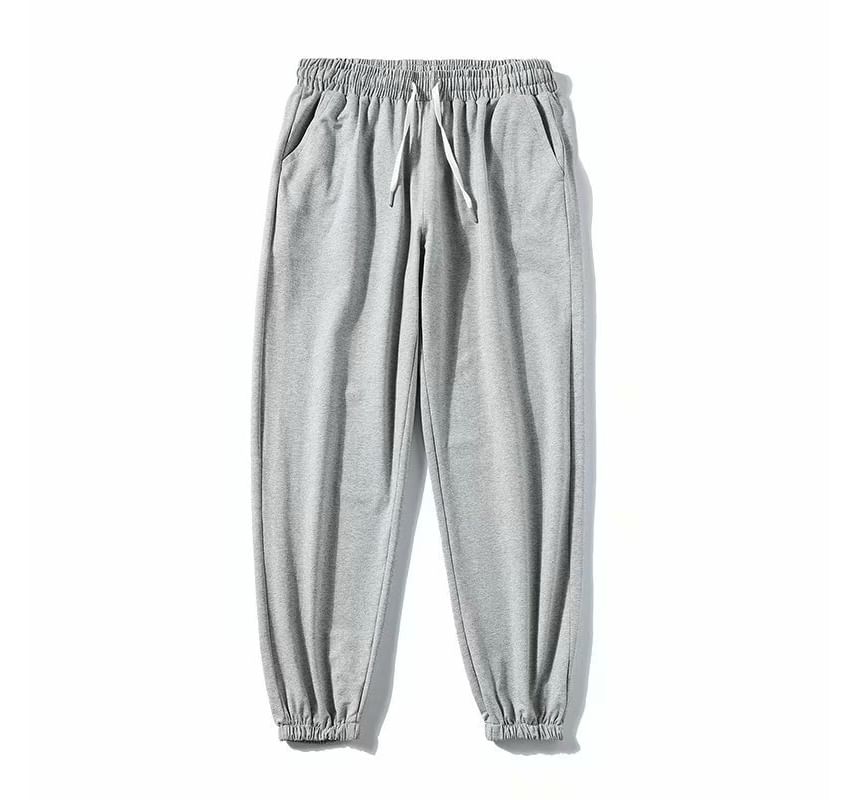 Acrius - Effen cropped harem-joggingbroek met trekkoord in de taille