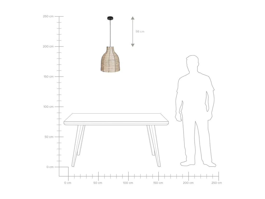 Lampe suspension KELAKAS Osier Naturel