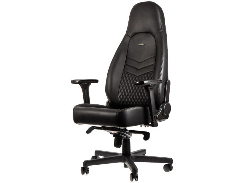 noblechairs Gaming-Stuhl ICON Echtleder Schwarz Echtleder-Computersessel