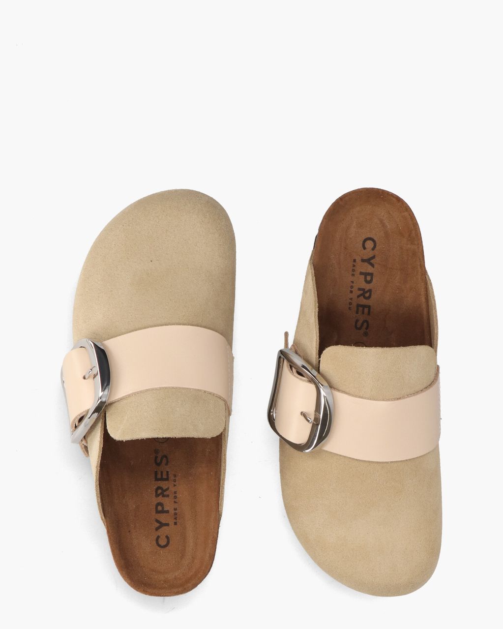 Cypres Timna Lichtbeige Damesslippers