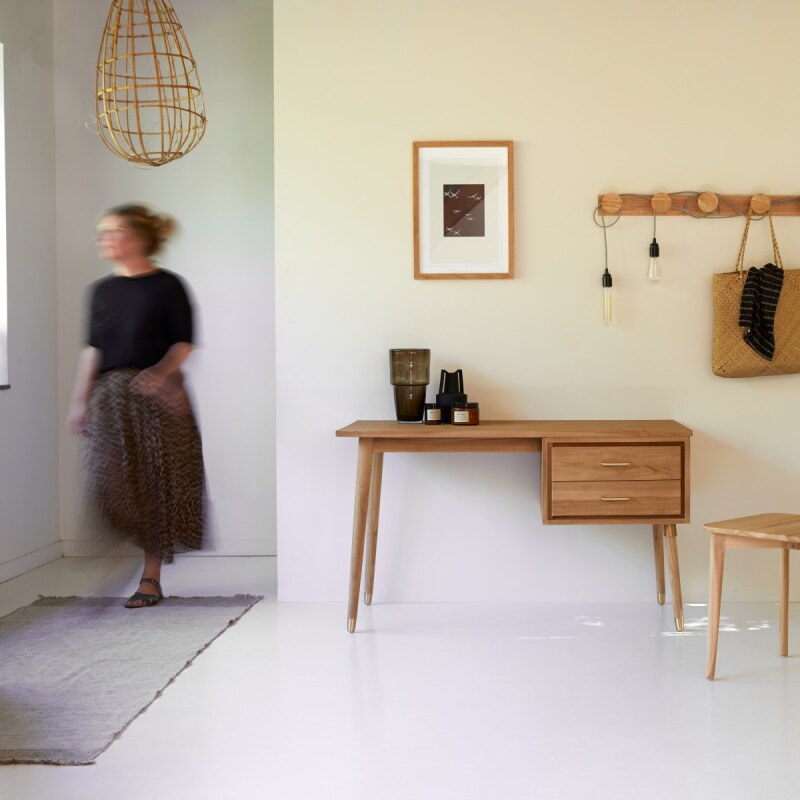 Bureau en bois de teck L 130 cm Kort