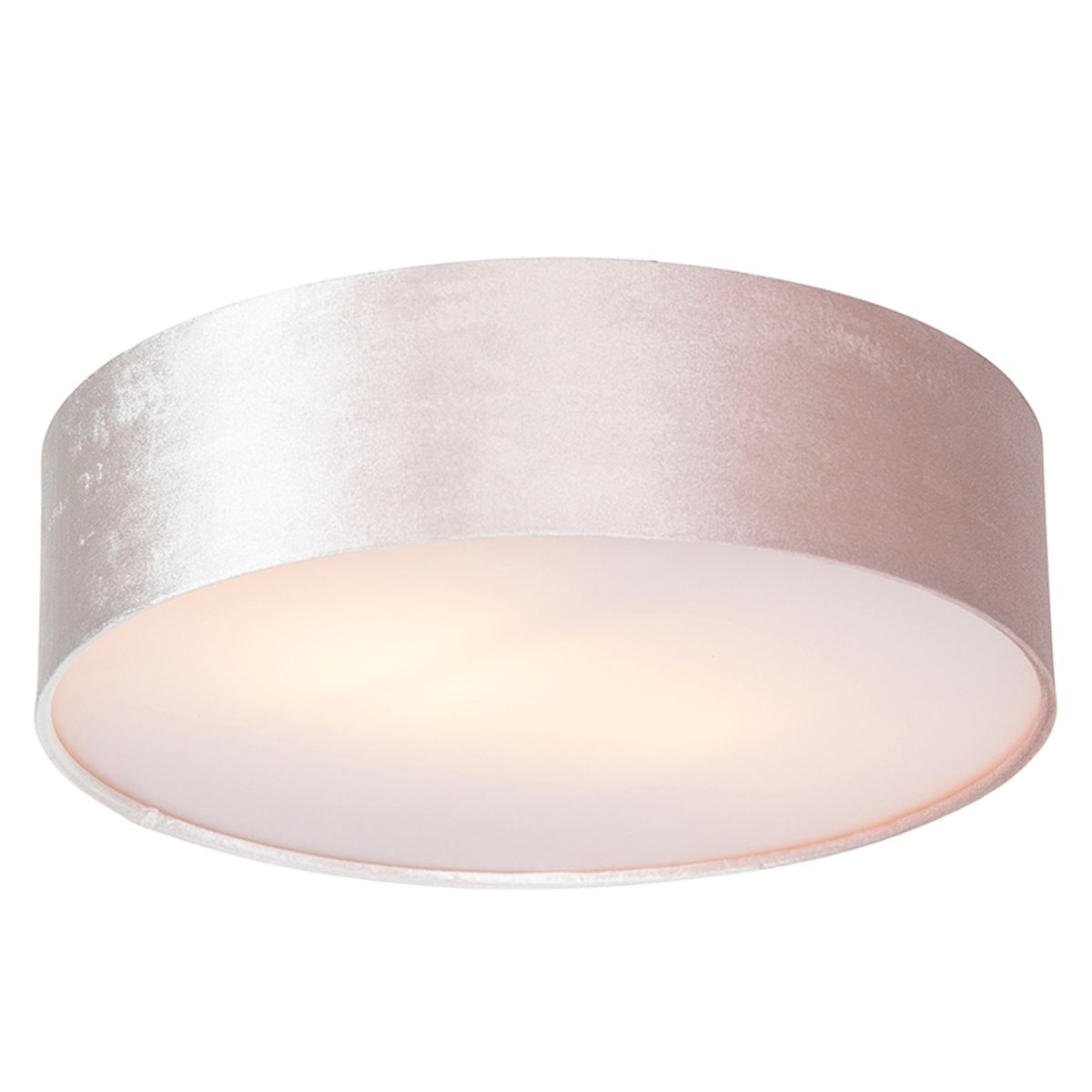 Moderne plafondlamp roze 40 cm met gouden binnenkant - Drum