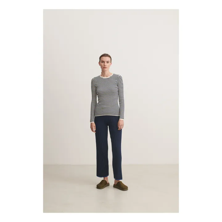 FUB Marinière Manches Longues | Bleu marine - Ecru