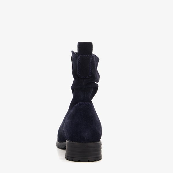 Hush Puppies suède dames enkellaarsjes donkerblauw