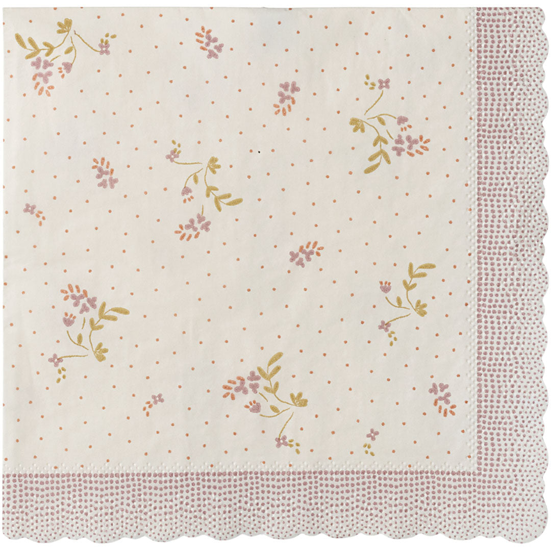 Maileg servetten bae - rose - 20st