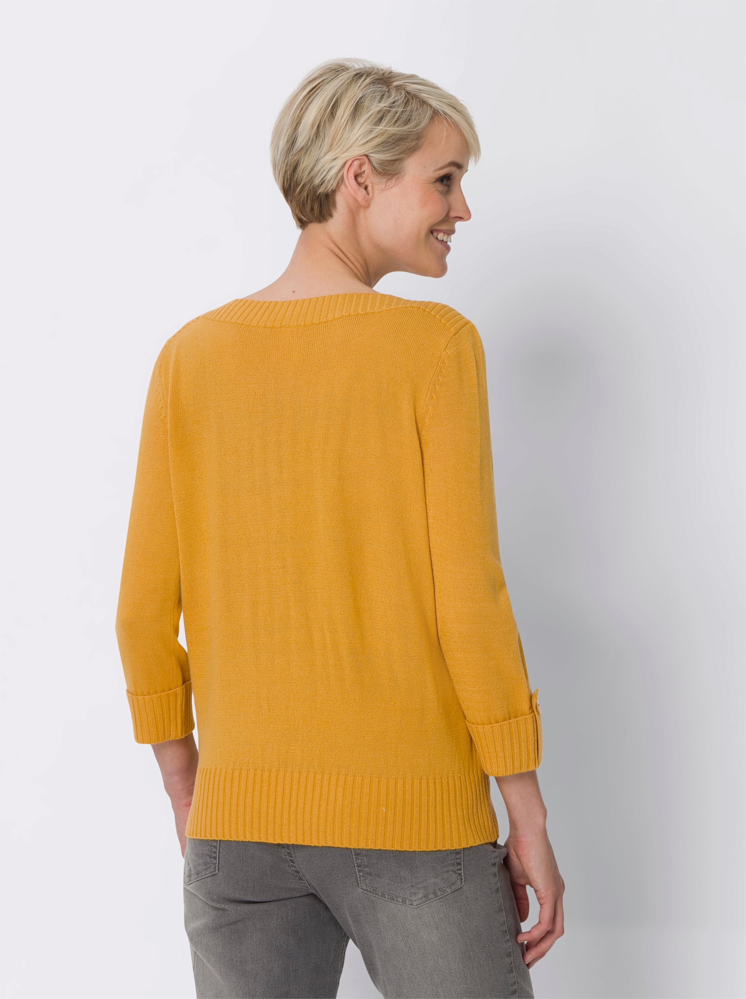 34 Arm-Pullover mit U-Boot-Ausschnitt
