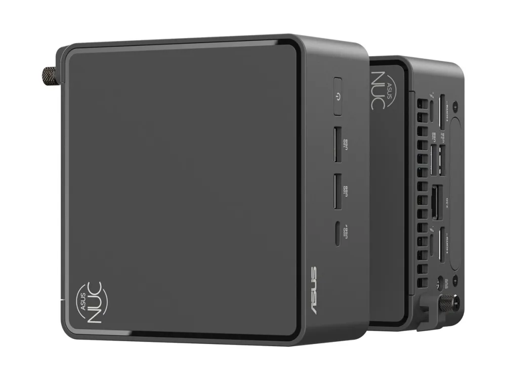 ASUS NUC 15 Pro Tall Kit RNUC15CRHI300000 - Barebone - mini PC 1 x Core 3 100U / op til 4.7 GHz - vPro - RAM 0 GB - Intel Graphics - IEEE 802.11ax (Wi-Fi 6), IEEE 802.11be (Wi-Fi 7), Bluetooth 5.4, Gigabit Ethernet, 2.5 Gigabit Ethernet - sort
