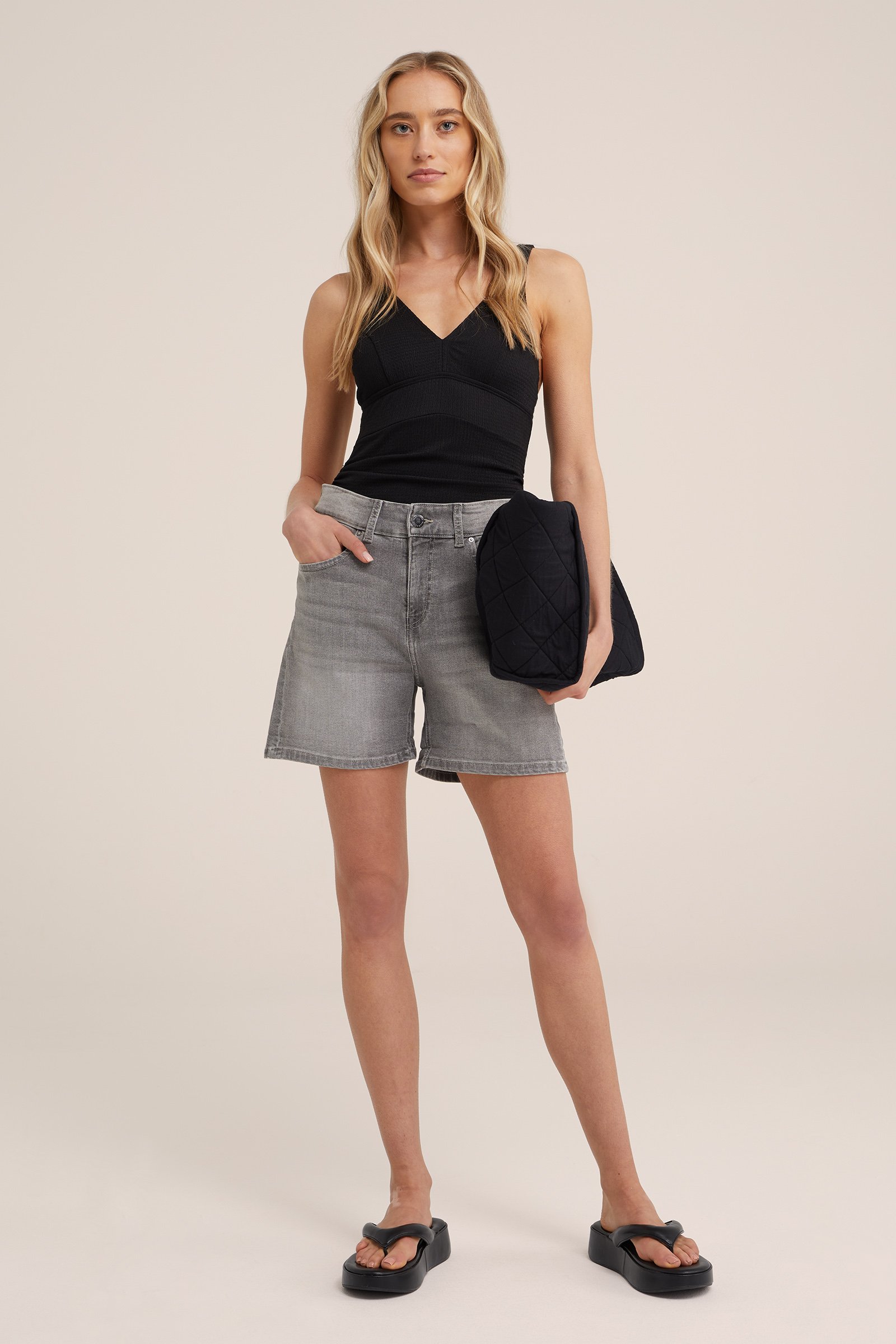 badpak met structuur WE Fashion Zwart