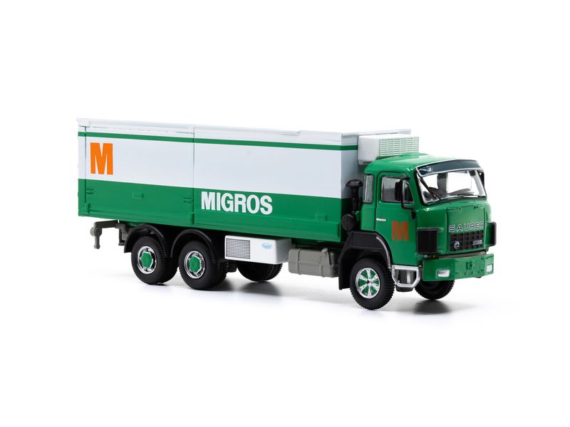 ACE LKW Saurer D330B F6 x 4 Frigo Migros 1:87 Detailliertes Kühlwagen Modell für Sammler