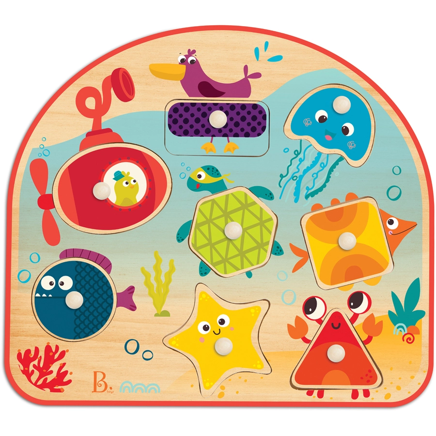 B.TOYS B. Sea Treasures - Holzpuzzle Meerestiere 8-teilig Mehrfarbig