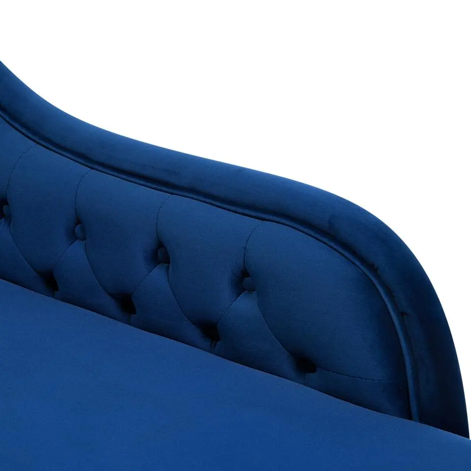 NIMES - Chaise longue - Blauw - Linkerzijde - Fluweel