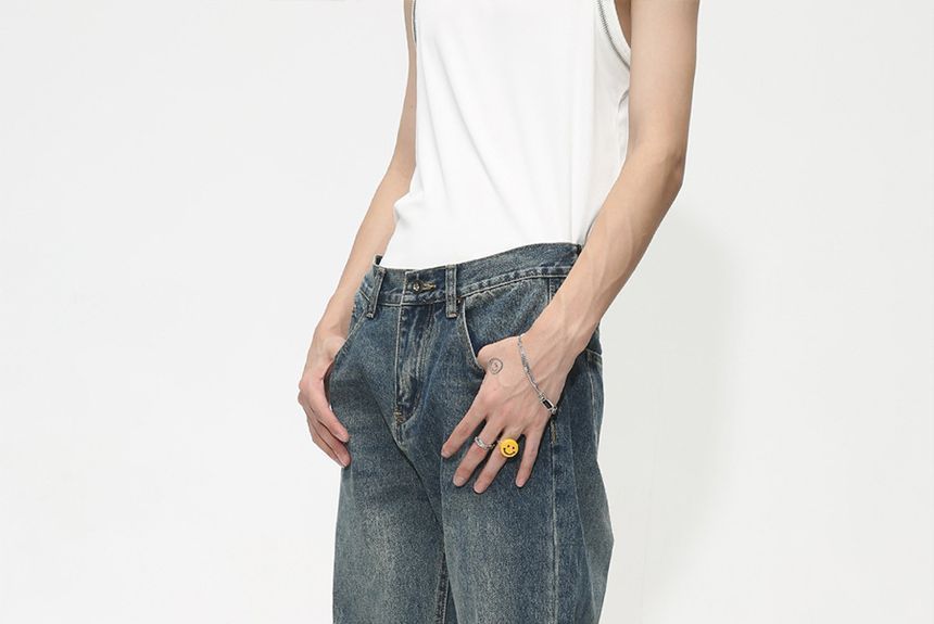 FAERIS - Low Rise Washed Flared Jeans
