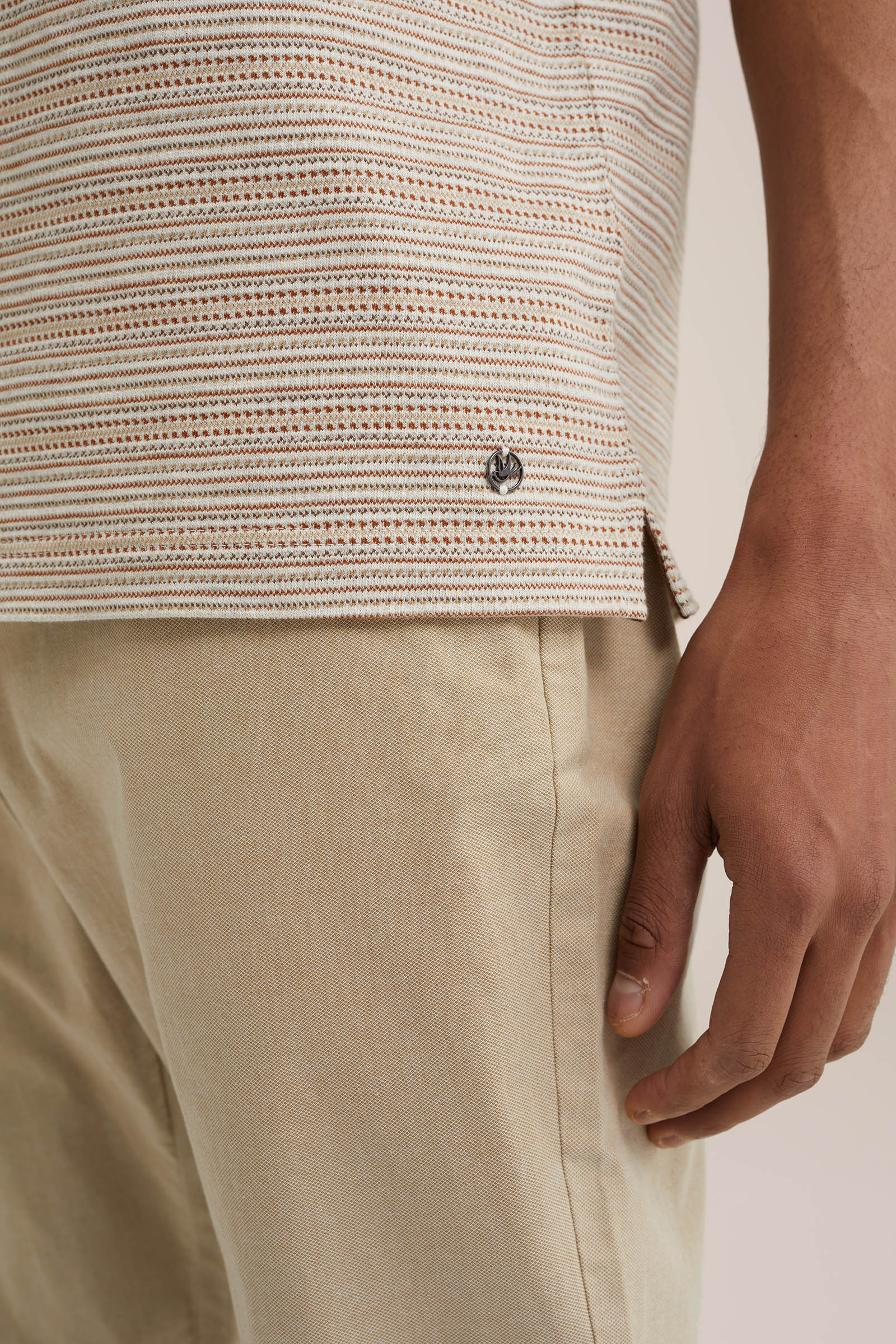 polo met dessin WE Fashion Beige