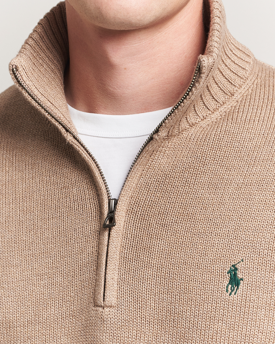 Polo Ralph Lauren Cotton Pullover Half-Zip Bronze Melange