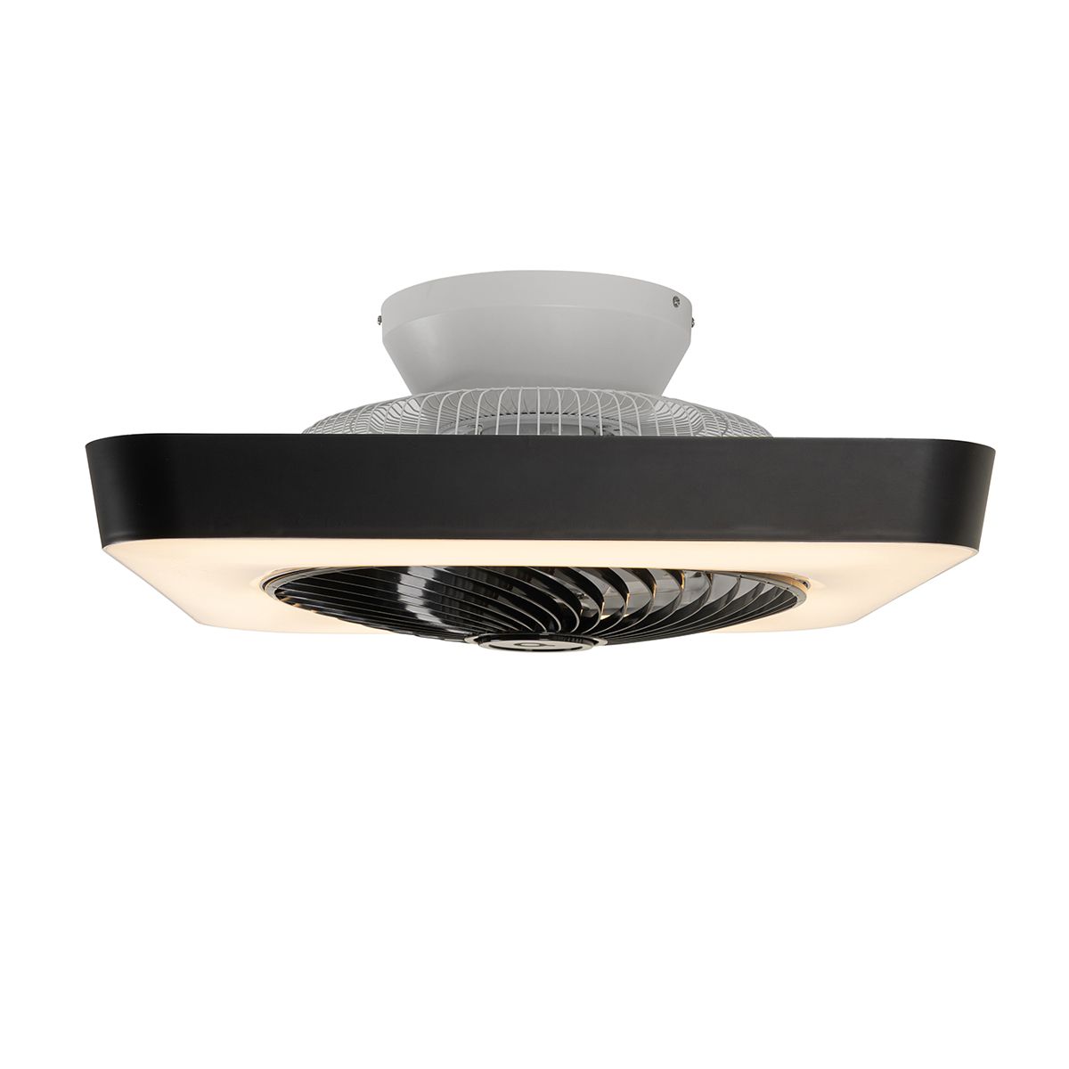 Smart plafondventilator vierkant zwart incl. LED dimbaar - Climo